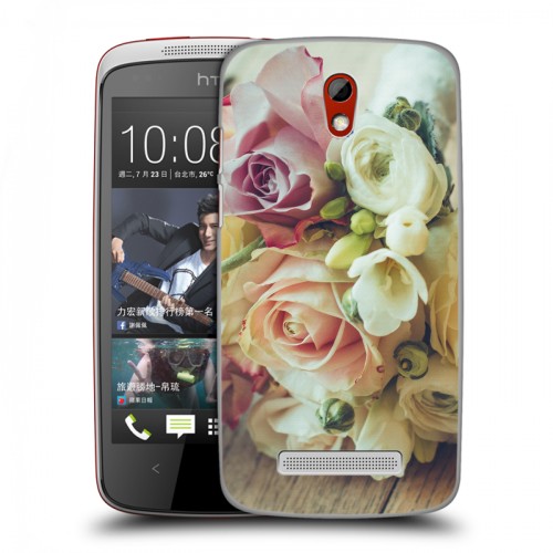 Дизайнерский пластиковый чехол для HTC Desire 500 Розы