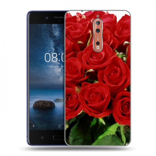 Дизайнерский пластиковый чехол для Nokia 8 Розы