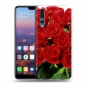 Дизайнерский силиконовый с усиленными углами чехол для Huawei P20 Pro Розы