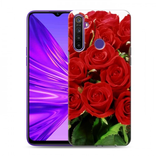 Дизайнерский силиконовый чехол для Realme 5 Розы