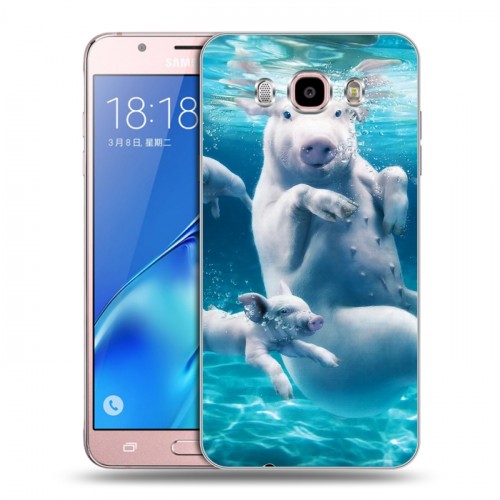 Дизайнерский силиконовый с усиленными углами чехол для Samsung Galaxy J5 (2016) Свинки