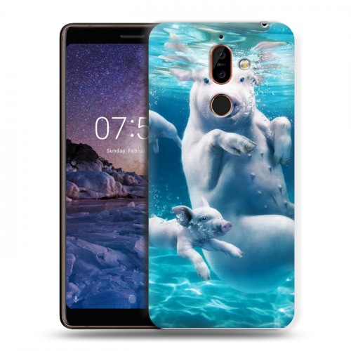 Дизайнерский пластиковый чехол для Nokia 7 Plus Свинки