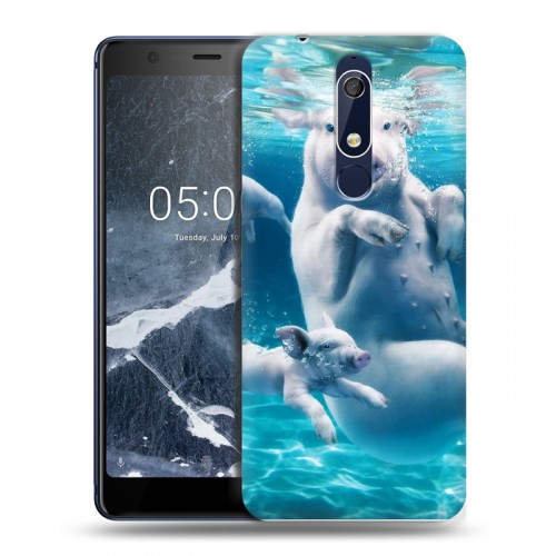 Дизайнерский пластиковый чехол для Nokia 5.1 Свинки