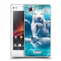 Дизайнерский пластиковый чехол для Sony Xperia L Свинки