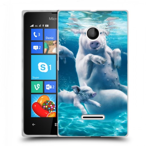 Дизайнерский пластиковый чехол для Microsoft Lumia 435 Свинки