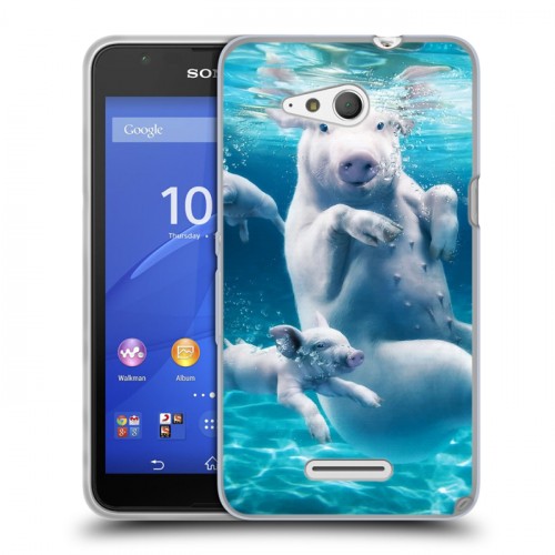 Дизайнерский пластиковый чехол для Sony Xperia E4g Свинки