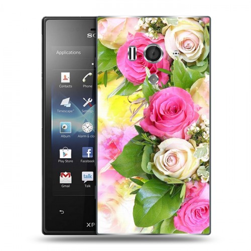 Дизайнерский пластиковый чехол для Sony Xperia acro S Розы