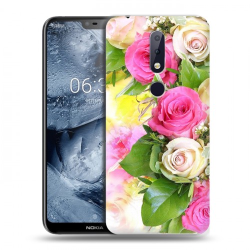 Дизайнерский пластиковый чехол для Nokia 6.1 Plus Розы