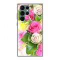 Дизайнерский пластиковый чехол для Samsung Galaxy S22 Ultra Розы