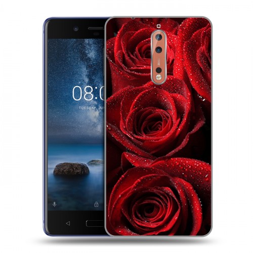 Дизайнерский пластиковый чехол для Nokia 8 Розы