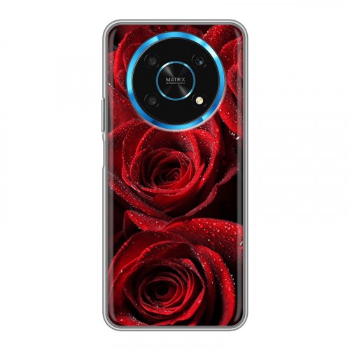 Дизайнерский силиконовый с усиленными углами чехол для Huawei Honor Magic 4 Lite 5G Розы
