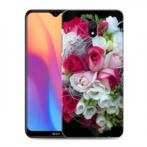 Дизайнерский силиконовый с усиленными углами чехол для Xiaomi RedMi 8A Розы