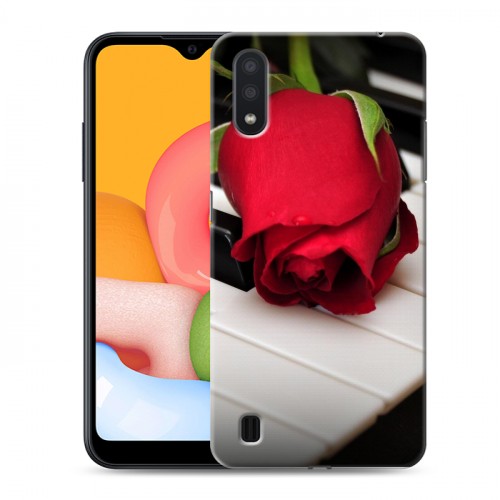 Дизайнерский силиконовый чехол для Samsung Galaxy M01 Розы