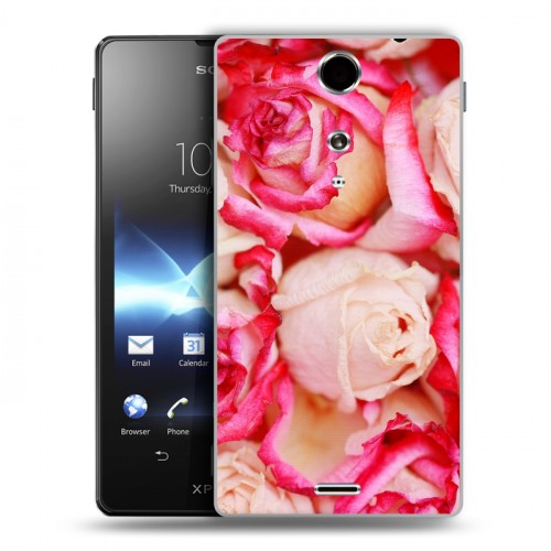 Дизайнерский пластиковый чехол для Sony Xperia TX Розы