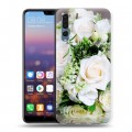 Дизайнерский силиконовый с усиленными углами чехол для Huawei P20 Pro Розы