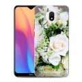 Дизайнерский силиконовый с усиленными углами чехол для Xiaomi RedMi 8A Розы