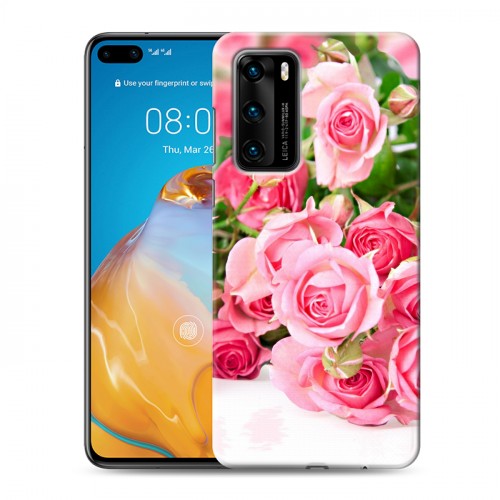 Дизайнерский пластиковый чехол для Huawei P40 Розы