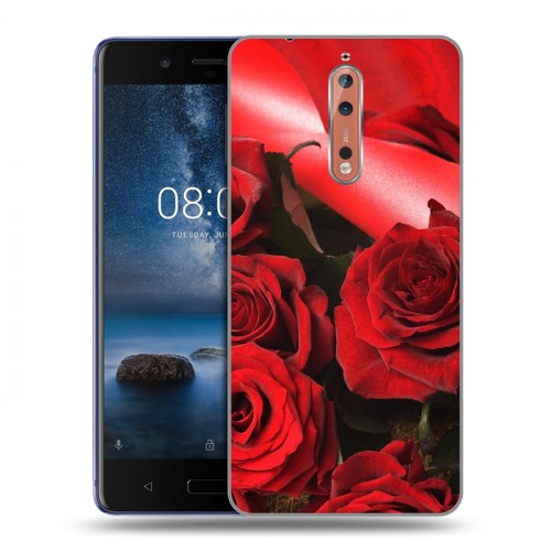 Дизайнерский пластиковый чехол для Nokia 8 Розы