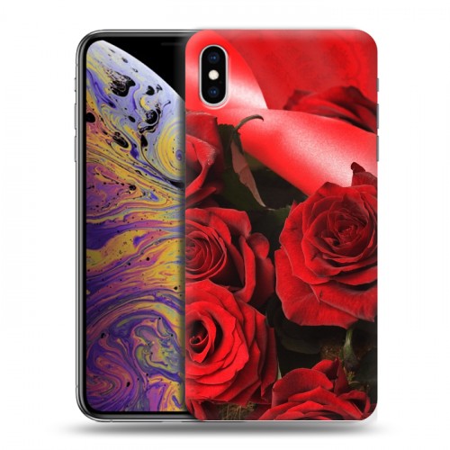 Дизайнерский силиконовый чехол для Iphone Xs Max Розы