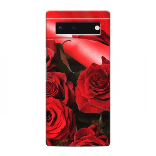Дизайнерский силиконовый с усиленными углами чехол для Google Pixel 6 Розы