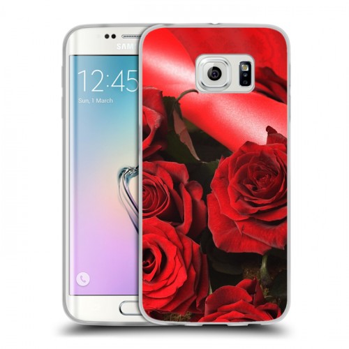 Дизайнерский пластиковый чехол для Samsung Galaxy S6 Edge Розы