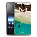 Дизайнерский пластиковый чехол для Sony Xperia TX Свинки