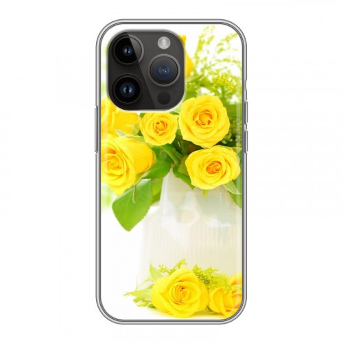Дизайнерский силиконовый чехол для Iphone 14 Pro Розы