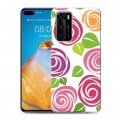 Дизайнерский силиконовый с усиленными углами чехол для Huawei P40 Розы