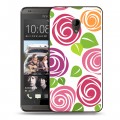 Дизайнерский пластиковый чехол для HTC Desire 700 Розы