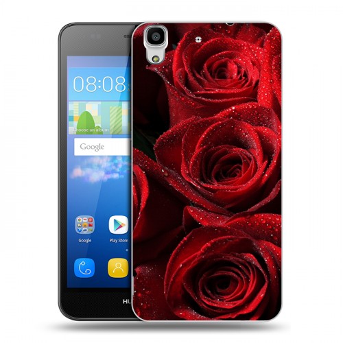 Дизайнерский пластиковый чехол для Huawei Y6 Розы