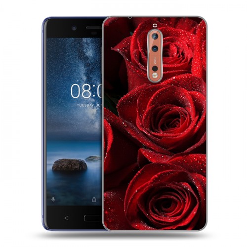 Дизайнерский пластиковый чехол для Nokia 8 Розы