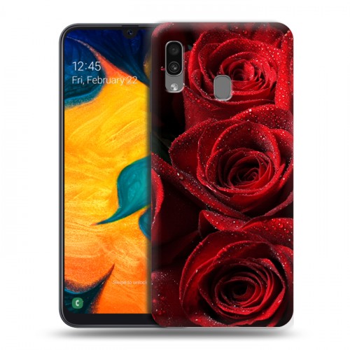 Дизайнерский силиконовый чехол для Samsung Galaxy A30 Розы
