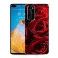 Дизайнерский силиконовый с усиленными углами чехол для Huawei P40 Розы