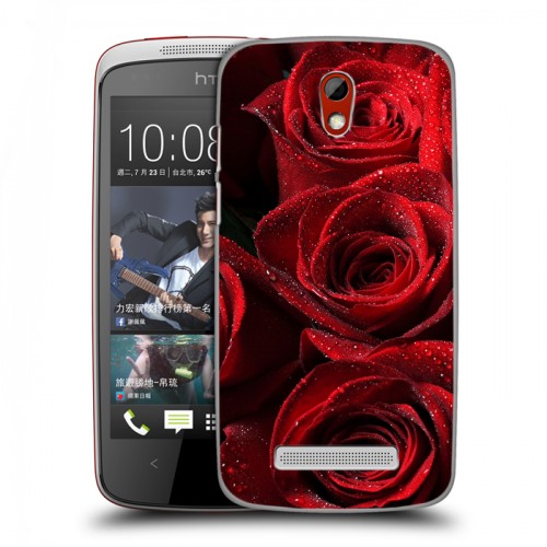 Дизайнерский пластиковый чехол для HTC Desire 500 Розы