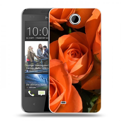 Дизайнерский силиконовый чехол для HTC Desire 300 Розы