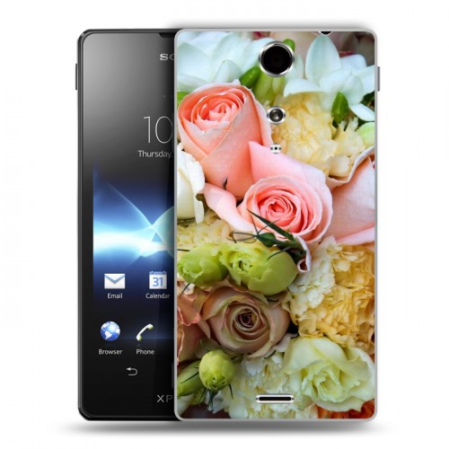 Дизайнерский пластиковый чехол для Sony Xperia TX Розы