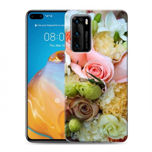 Дизайнерский пластиковый чехол для Huawei P40 Розы