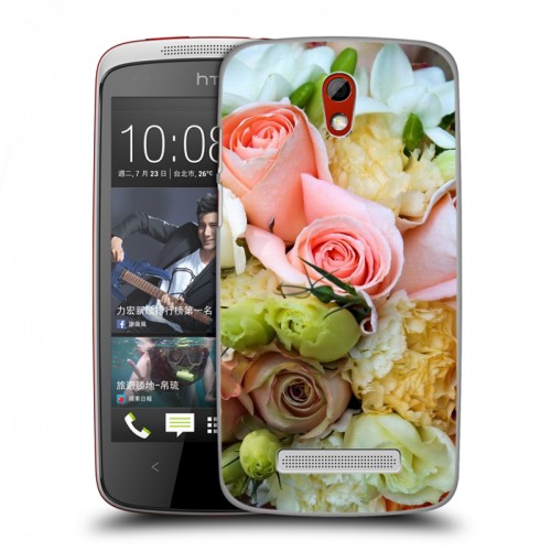 Дизайнерский пластиковый чехол для HTC Desire 500 Розы