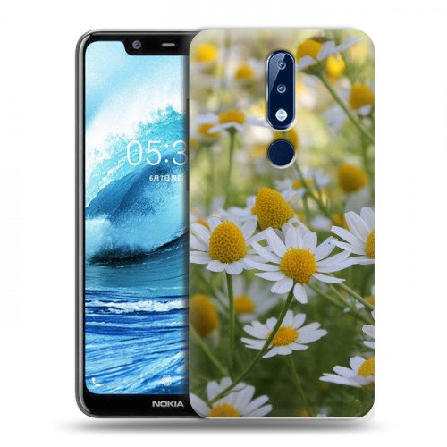 Дизайнерский пластиковый чехол для Nokia 5.1 Plus Ромашки