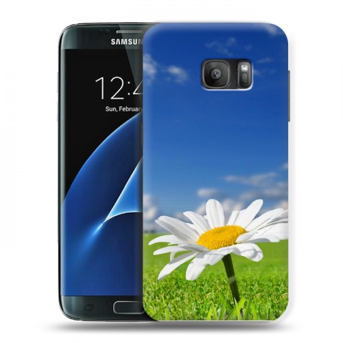 Дизайнерский силиконовый с усиленными углами чехол для Samsung Galaxy S7 Ромашки