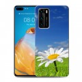 Дизайнерский силиконовый с усиленными углами чехол для Huawei P40 Ромашки