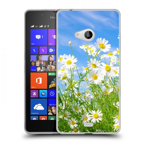 Дизайнерский пластиковый чехол для Microsoft Lumia 540 Ромашки