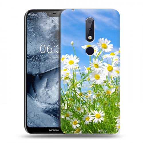 Дизайнерский пластиковый чехол для Nokia 6.1 Plus Ромашки