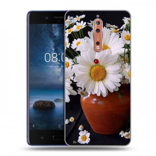 Дизайнерский пластиковый чехол для Nokia 8 Ромашки