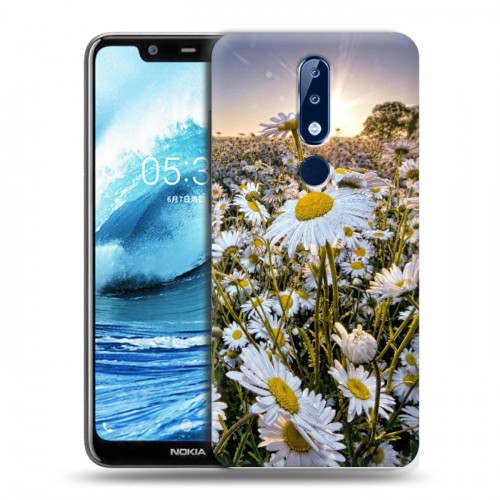 Дизайнерский пластиковый чехол для Nokia 5.1 Plus Ромашки