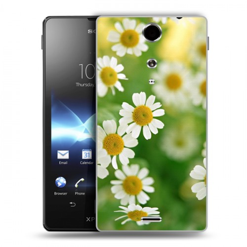 Дизайнерский пластиковый чехол для Sony Xperia TX Ромашки