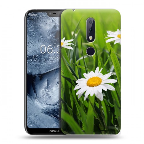 Дизайнерский пластиковый чехол для Nokia 6.1 Plus Ромашки