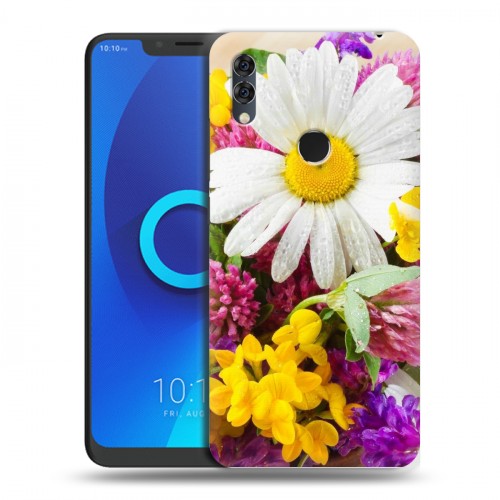 Дизайнерский силиконовый чехол для Alcatel 5V Ромашки