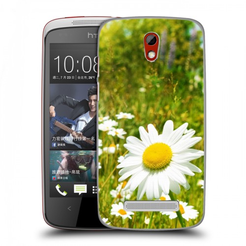 Дизайнерский пластиковый чехол для HTC Desire 500 Ромашки