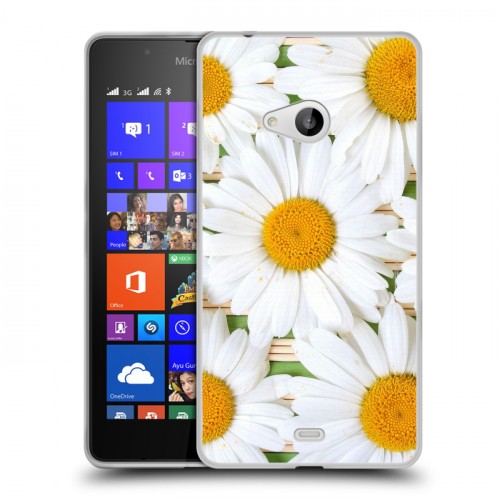 Дизайнерский пластиковый чехол для Microsoft Lumia 540 Ромашки